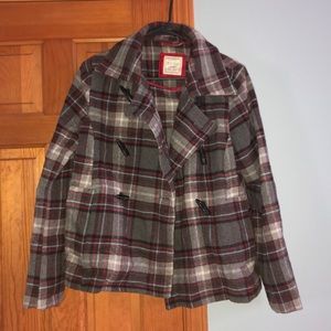 Gray Old Navy checkered winter coat
